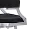 Armen Living Dione 26" Counter Height Swivel Black Faux Leather and Brushed Stainless Steel Bar Stool 840254335158 - alternate 4